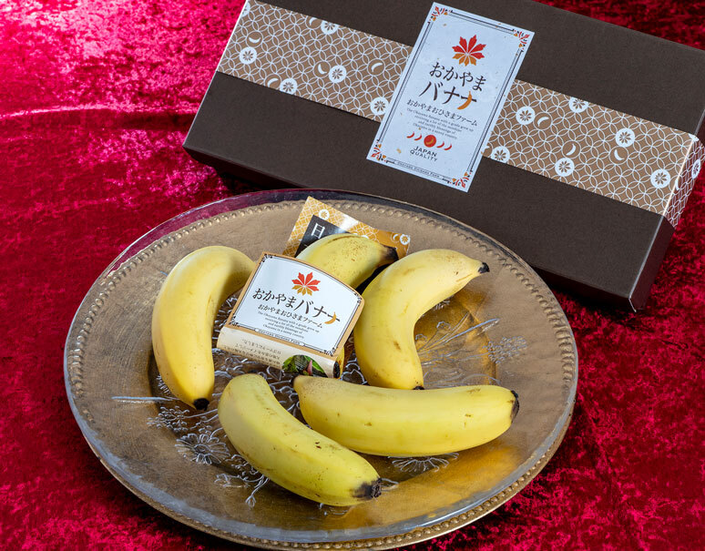 皮ごと食べられる おかやまバナナ グロスミシェル種 Mサイズ 5本入り 化粧箱 岡山県産 有機栽培 凍結解凍覚醒法 豊洲市場ドットコム